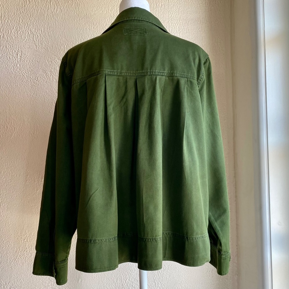 J. Crew green twill utility short swing field jacket Size M - Picture 6 of 13